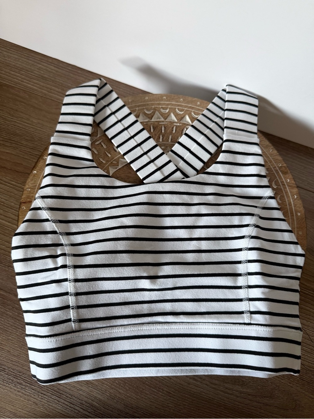 Glyder Full Force Sports Bra XS Black White Stripe NWT